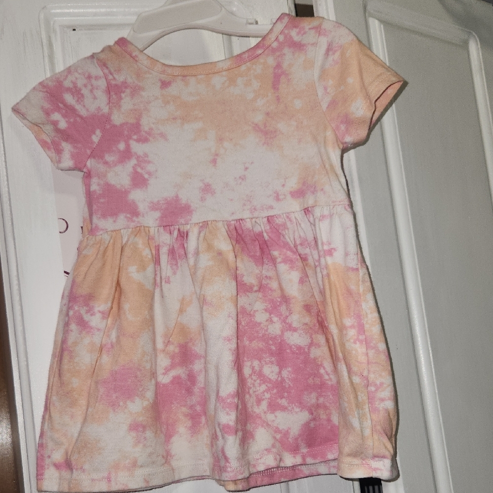 Pink and Orange Tie-Dye Kids Dress